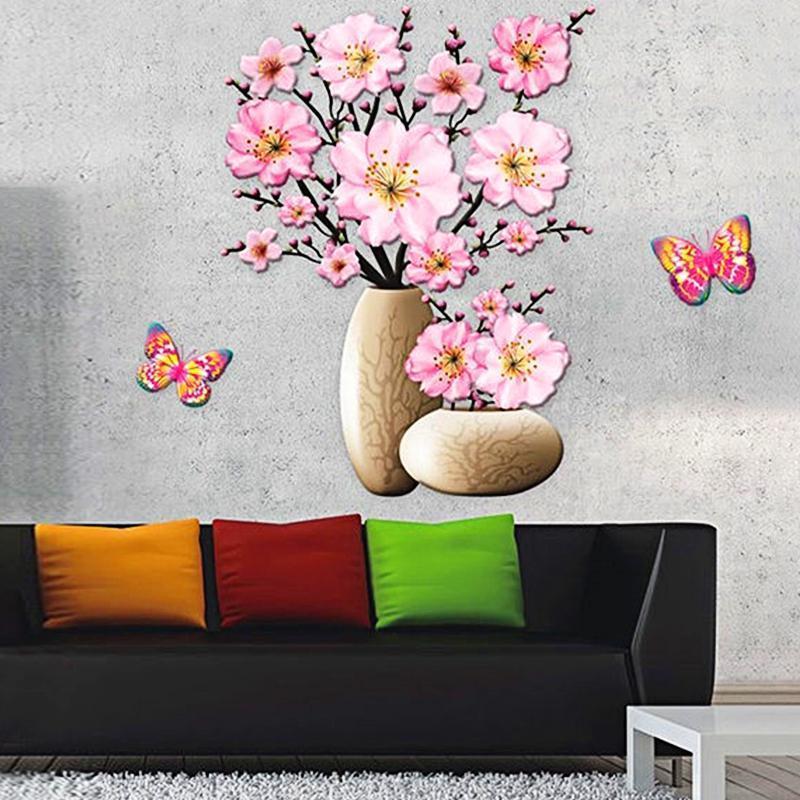 【KAUF 2 UND BEKOMME 1 GRATIS DAZU】Klare bunte Wandaufkleber der Blumen 3D